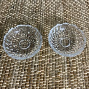 Two Small Textured Glass Dishes